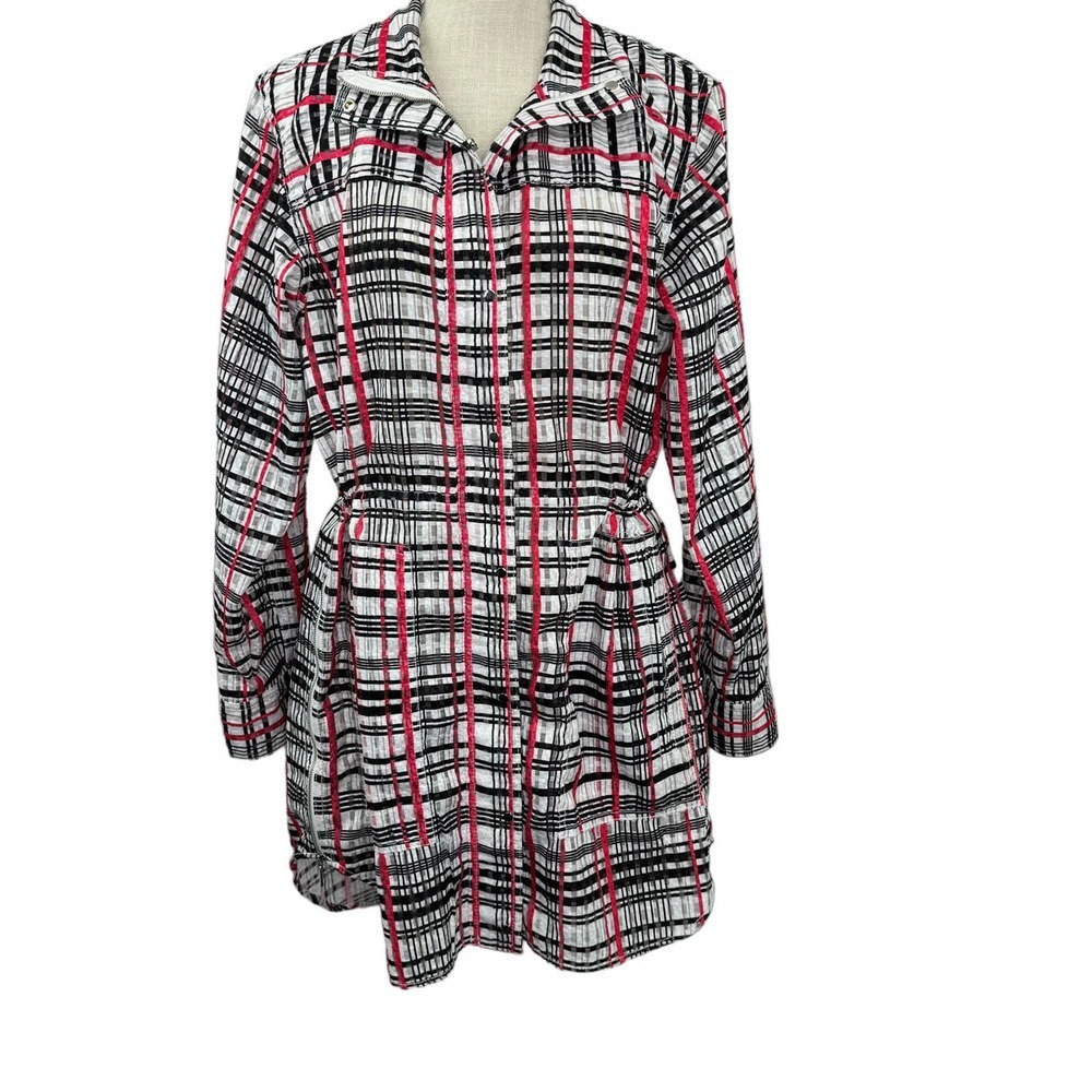 Per Se by Carlisle Coat Striped Size 10‎ White/Black/Pink